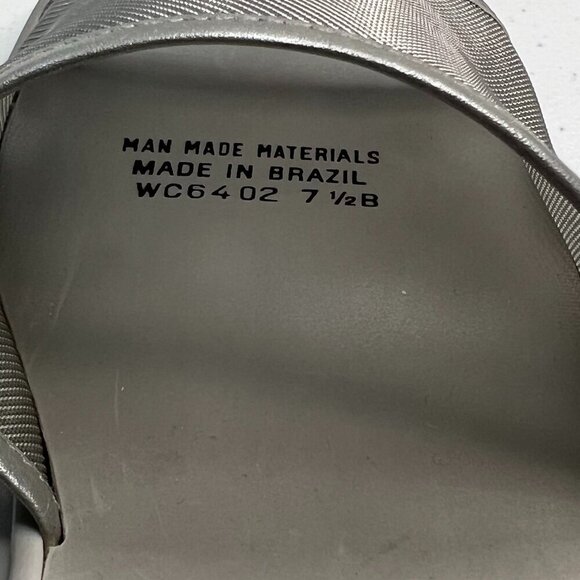 Ralph Lauren Astra Silver Mesh BTM Slides Women Size 7.5 B Y2K Sandals Summer - Picture 10 of 10